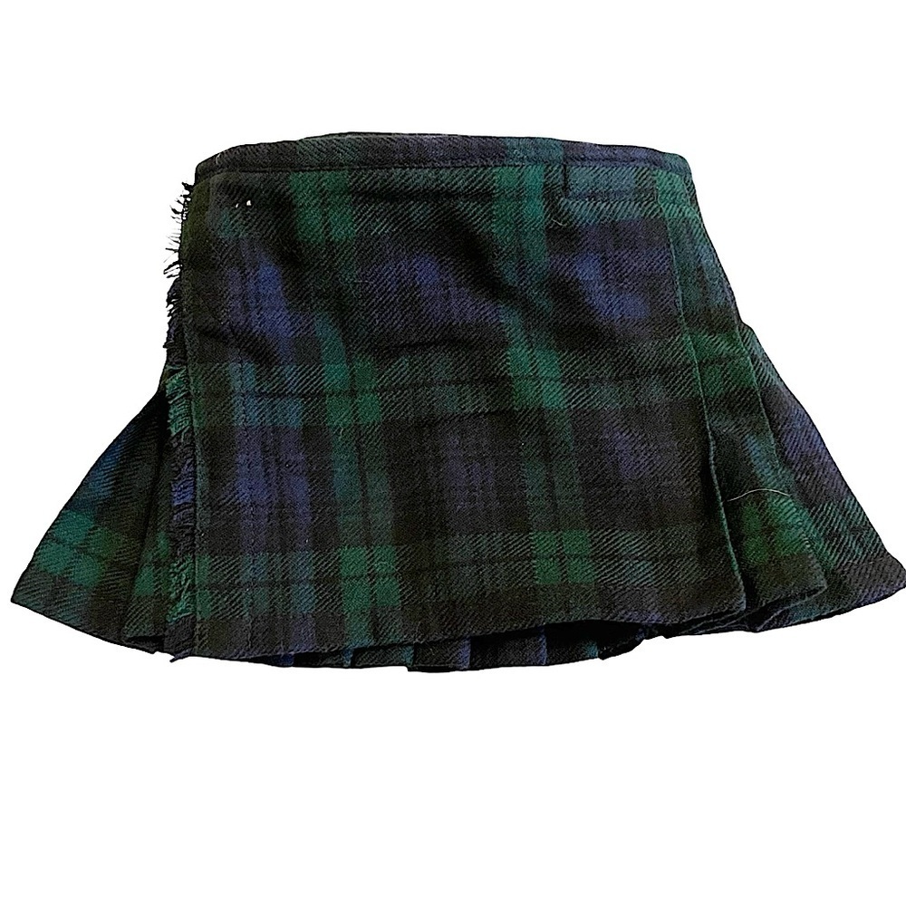 Kids Scottish Design Clan Black Watch Tartan Kilt Hook & Loop Closure Sz 3-4 - Picture 3 of 10